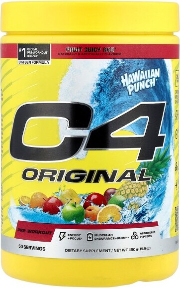 Cellucor C4 C4/CellucorC4®Original,Pre-Workout,HawaiianPunch®FruitJuicyRed™,15.9oz(450g)
