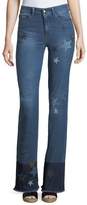 Thumbnail for your product : RED Valentino Stone-Washed Stretch Denim Jeans w/ Star Patches