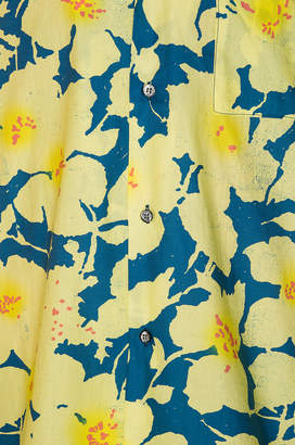 Double Rainbouu DOUBLE RAINBOUU Long Sleeve Hawaiian Shirt in Cloud Control Lemon | FWRD