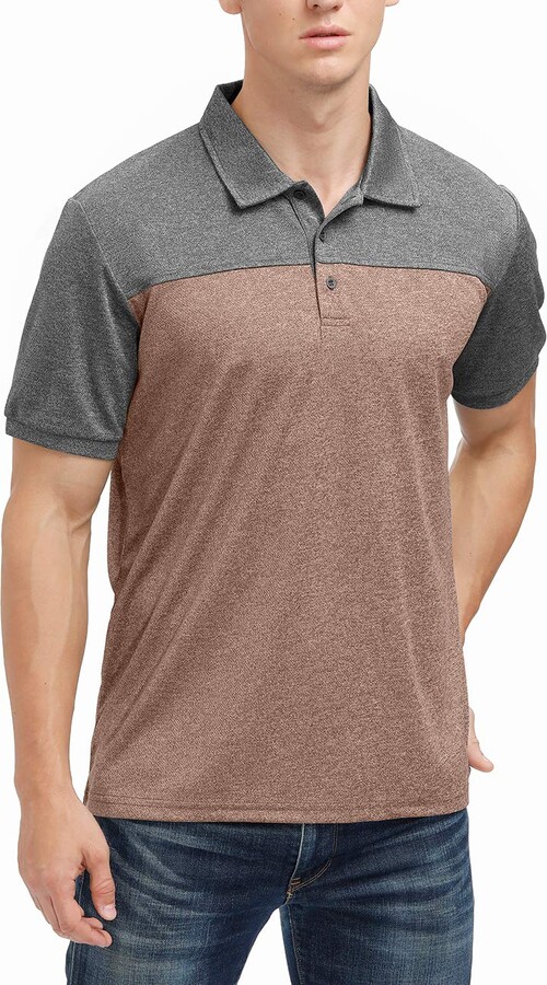 Moheen Men's Casual Classic Fit Short Sleeve Moisture Wicking Color Block  Performance Athletic Golf Polo Shirts ShopStyle