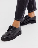 black flat lace up shoes womens