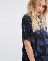 Thumbnail for your product : Monki Cosmic Space Smock Button Through Dress