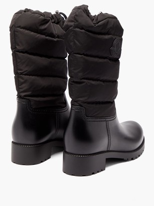 Moncler Ginette Padded Nylon And Leather Rain Boots - Black