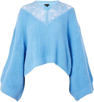 Topshop Lace Detail Cropped Jumper