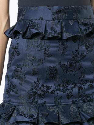C/Meo ruffled floral skirt