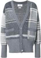 Thumbnail for your product : Thom Browne 4-bar Oversized Plaid Cardigan
