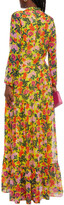 Thumbnail for your product : Saloni Alexia Tie-front Floral-print Silk-georgette Maxi Dress