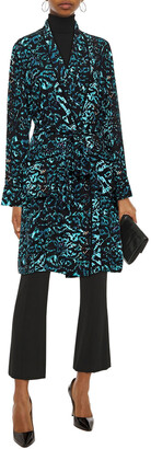 Diane von Furstenberg Valeria belted printed crepe wrap jacket