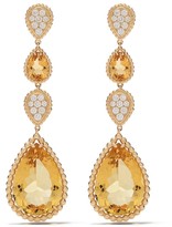 Thumbnail for your product : Boucheron 18kt yellow gold Serpent Boheme citrine and diamond S motif pendant earrings