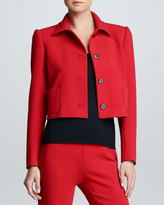 Thumbnail for your product : Ralph Lauren Black Label Cropped Wool Jacket, Rouge