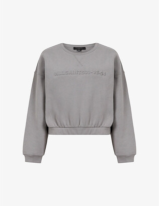 AllSaints Rei logo-embossed cotton-blend sweatshirt