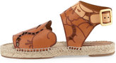 Thumbnail for your product : Chloé Tooled Leather Espadrille Sandal, Marron Glace