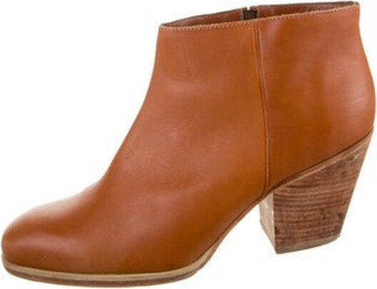 Rachel Comey Leather Ankle Boots Brown Round-Toes Includes Box & Dust Bag Unfortunately, due to restrictions, this item may not be eligible for shipping in all areas.