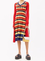 Thumbnail for your product : Marni Flared Wave-knitted Wool Dress - Multi