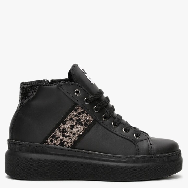 leopard black trainers