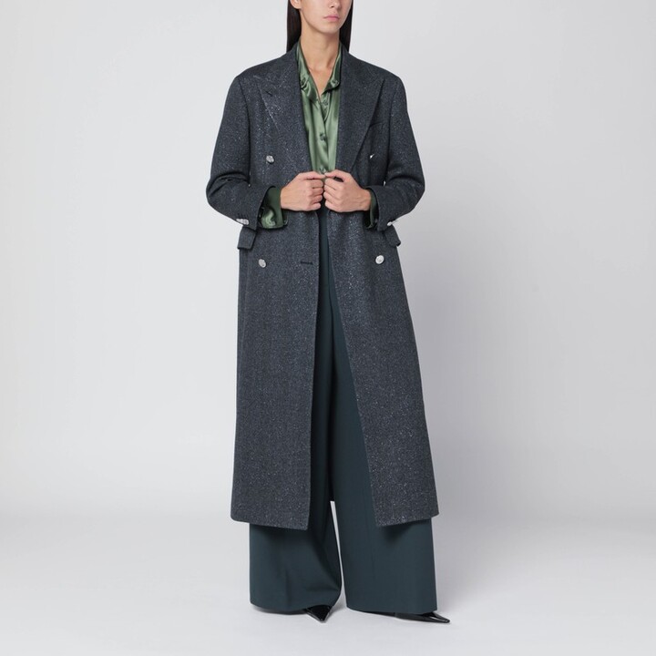 Tagliatore Black houndstooth double-breasted coat