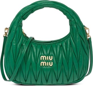 Bow bag leather handbag Miu Miu Green in Leather - 10383110