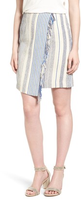 Halogen Fringe Faux Wrap Pencil Skirt (Regular & Petite)