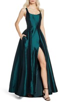 Thumbnail for your product : Mac Duggal Front Slit Ballgown with Train