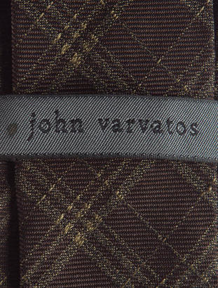 John Varvatos Silk Check Print TIe