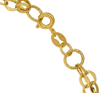 14K Double Chain Oval Link Necklace, 5.5g