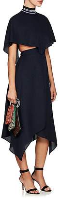 Fendi Women's Cutout Jacquard Capelet Dress