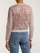 Thumbnail for your product : Valentino Round Neck Lace Cardigan - Womens - Light Pink