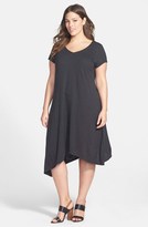 Thumbnail for your product : Eileen Fisher Hemp & Organic Cotton V-Neck Shift Dress (Plus Size)
