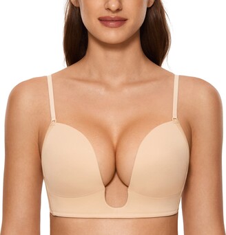 sharllen Women's Full Coverage Bra Deep Cup Padded Underwire Nude 34A :  : Clothing, Shoes & Accessories