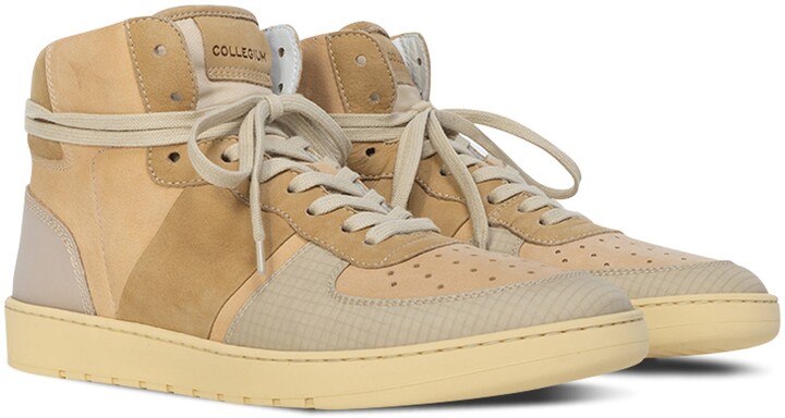 tan high top trainers