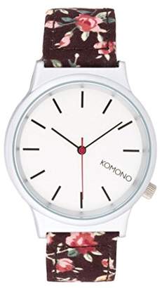 Komono Unisex Quartz Watch with Silver Dial Analogue Display and Multicolour Leather Strap KOM-W1810