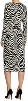 Thumbnail for your product : Escada V-Neck Jacquard Zebra-Print Midi Dress