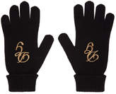 Thumbnail for your product : Dolce & Gabbana Black Cashmere Logo Gloves