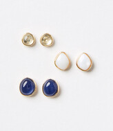 Thumbnail for your product : LOFT Pearlized Stone Stud Earring Set