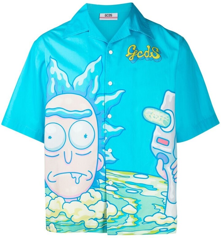 GCDS Rick and Morty camp collar shirt - ShopStyle