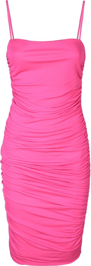 Pinko Ruched Spaghetti String Slim-Fit Dress