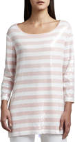 Thumbnail for your product : Joan Vass Sequined Striped Tunic