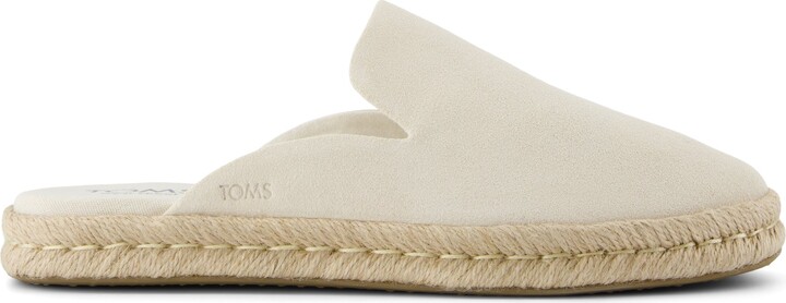 Toms Santiago Mule Espadrille Light Sand Suede Slip On