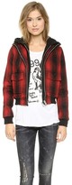 Thumbnail for your product : R 13 Plaid Zip Hoodie Bomber