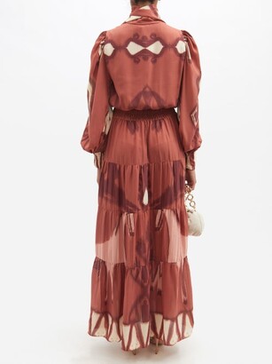 Johanna Ortiz Deep Hope Recycled-fibre Satin Maxi Dress - Brown Beige