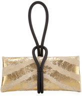 Thumbnail for your product : Tom Ford Tubo Zip Metallic Zebra-Print Wristlet Clutch Bag