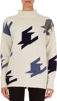 Thumbnail for your product : Victoria Beckham Oversized Geometric Knit Cashmere Mock-Neck Sweater