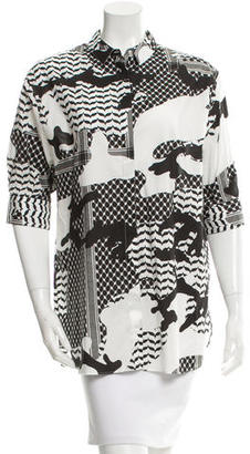 Neil Barrett Printed Button-Up Top w/ Tags