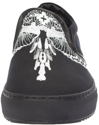 Marcelo Burlon County of Milan Embroidered Wings Black Slip On