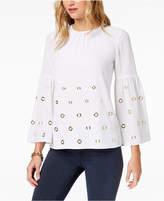 Thumbnail for your product : MICHAEL Michael Kors Grommet-Embellished Top, Regular and Petite, Created for Macy's