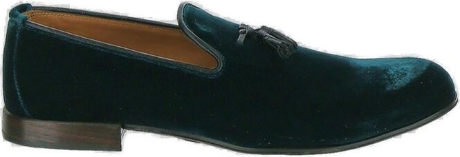 Mens Hunter Green Raised Baroque Velvet Dress Loafers Shoes After Midnight 6910 S