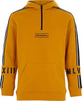 Thumbnail for your product : River Island Boys yellow half-zip hoodie