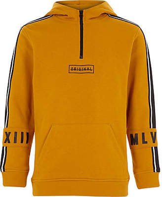 River Island Boys yellow half-zip hoodie