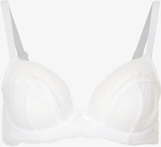Womens White Ana Lace Plunge Bra 34F