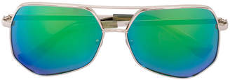 Grey Ant Green Mirror hexagon aviator sunglasses
